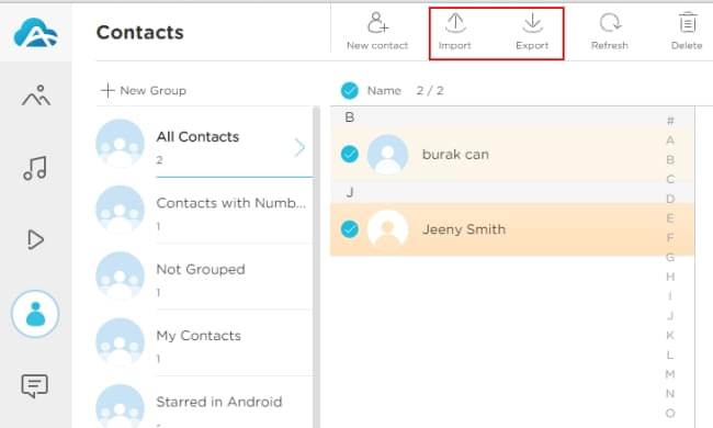 Transfer Contacts