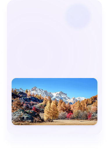 风景照片画质提升：秋季山景细节更清晰，色彩更鲜明。