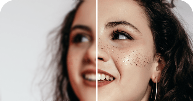 人像照片修图，柔化肤质同时增强脸部细节