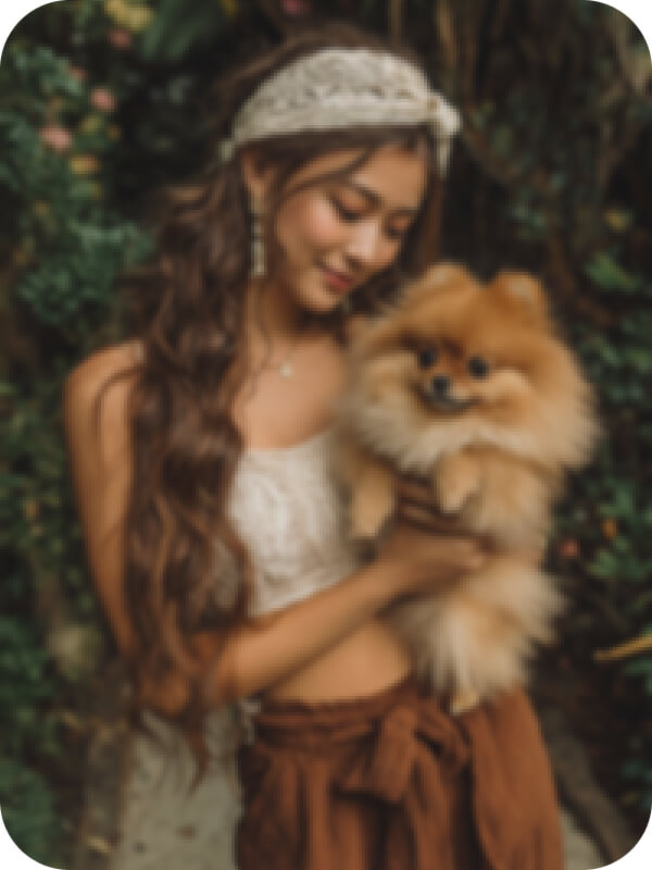 户外人像与宠物照片清晰化前后对比