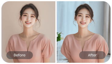 人像换背景前后对比