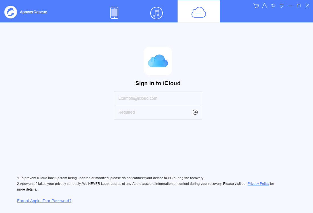 Enter iCloud